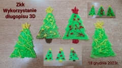 Świąteczne choinki wykonane długopisem 3D.