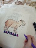 torba bawełniana z rysunkiem kapibary