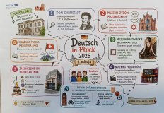 Plakat informacyjny przygotowany przez Organizatora gry miejskiej