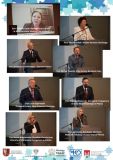Zdjęcia 8 osób: czterech kobiet i czterech mężczyzn występujących podczas konferencji.