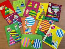 Kartki świąteczne o tematyce bożonarodzeniowej wykonane przez Uczniów.