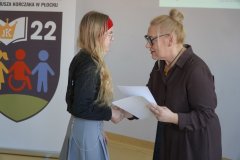 Dyrektor Szkoły Podstawowej nr 22 gratuluje laureatowi