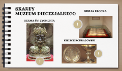 Zdjęcia przedstawiające wybrane skarby Muzeum Diecezjalnego. 