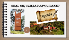 Ilustracja przedstawiająca Wzgórze Tumskie oraz napis Skąd wzięła się nazwa Płock?