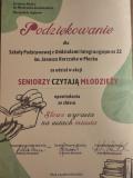 Zdjęcie otrzymanych przez naszą Szkołę podziękowań za udział w akcji „SENIORZY CZYTAJĄ MŁODZIEŻY”.