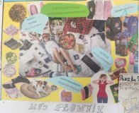 Rebusy, krzyżówki i plakaty obrazujące związki frazeologiczne związane z „Biblią” i mitologią grecką.