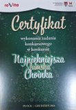 Certyfikat  będący nagrodą za ubranie choinki.