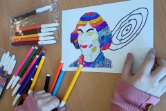 Kolorowanie Kopernika w stylu pop-art.