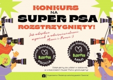 Plakat z napisem „Konkurs na Super Psa rozstrzygnięty!”