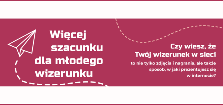 Na purpurowym tle napis Więcej szacunku dla młodego wizerunku.