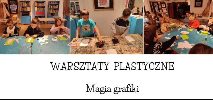 Grupa uczniów w czasie warsztatów Magia grafiki.