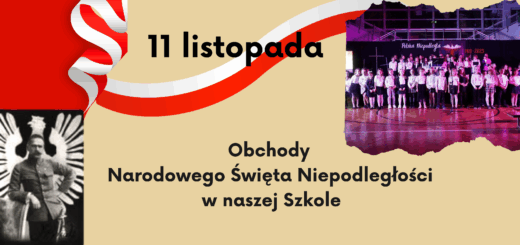 Grafika z napisem 11 listopada na beżowym tle. Z prawej strony zdjęcie chóru TuTu, z lewej flaga Polski oraz zdjęcie Józefa Piłsudskiego.