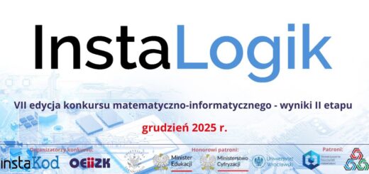 Napis InstaLogik - wyniki 2 etapu konkursu, grudzień 2025 na jasnoniebieskim tle.