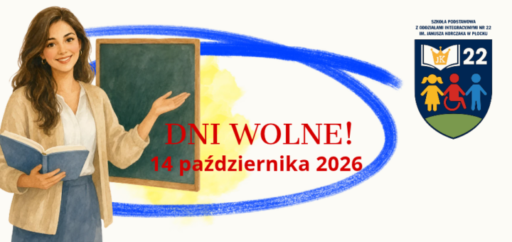 Na białym tle, czerwony napis z informacją, iż 14 października jest dniem wolnym od zajęć dydaktycznych.